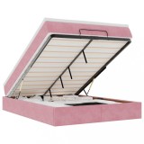 Cumpara ieftin Cadru de pat otoman cu saltea roz 140x190cm catifea