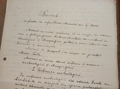 AUREL FILIMON, PROIECT REFERITOR LA INFINTAREA MUZEULUI DIN TARGU MURES, 1923 * * * Personalitate de marcă a orașului T&amp;icirc;rgu-Mureș, ETNOGRAFIE foto