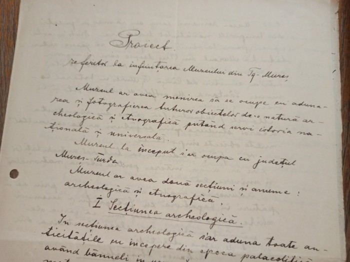 AUREL FILIMON, PROIECT REFERITOR LA INFINTAREA MUZEULUI DIN TARGU MURES, 1923 * * * Personalitate de marcă a orașului T&icirc;rgu-Mureș, ETNOGRAFIE