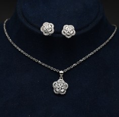 Set Argint 925 Cercei, Pandantiv, Lantisor Elegant ---- cod Set317A