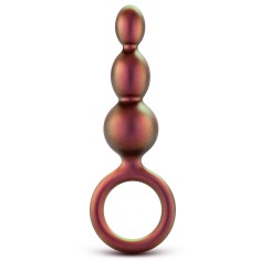 Dop Anal Adventures Matrix Beaded cu Inel, Silicon, Bronz, 13.9 cm