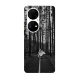 Husa compatibila cu Huawei Nova Y70 model Black&amp;amp;White Forest, Silicon, TPU, Viceversa, Transparent, Carcasa
