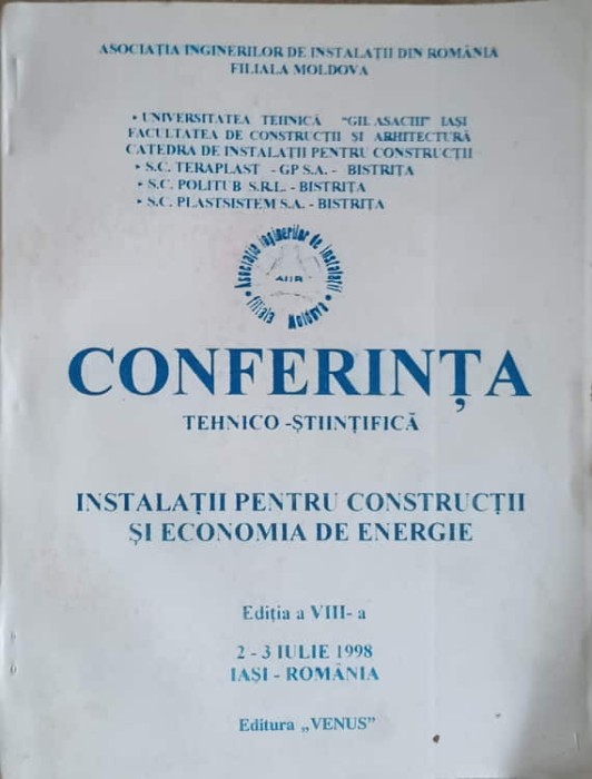 CONFERINTA TEHNICO-STIINTIFICA. INSTALATII PENTRU CONSTRUCTII SI ECONOMIA DE ENERGIE-ASOCIATIA INGINERILOR -241604