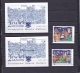 POLONIA 2000 CRACOVIA - CAPITALA CULTURAL EUROPEANA COLITE + SERIE MNH, Nestampilat