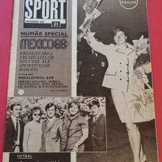 Revista SPORT nr. 21/noiembrie 1968 (JO Mexic; fotbal Romania)