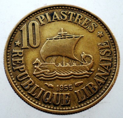 2.263 LIBAN 10 PIASTRES 1955 foto