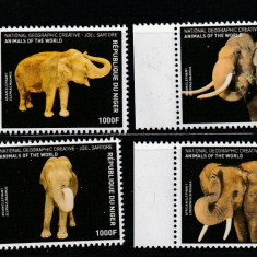 Niger 2016-Fauna,Animals of the World,Elefanti,serie 4 val dant.,MNH,Mi.4717-20