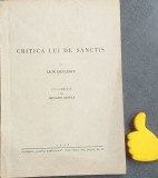 Critica lui de Sanctis Leon Diculescu