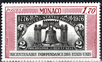 C4832 - Monaco 1976 - Bicentenarul SUA neuzat,perfecta stare foto