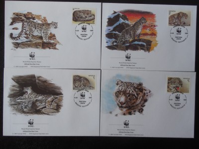 Kargistan-WWF,FDC leopardul zapezilor-set complet foto