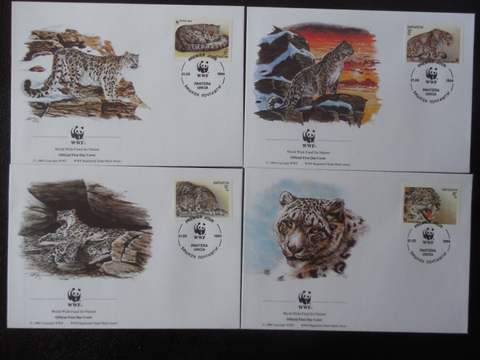 Kargistan-WWF,FDC leopardul zapezilor-set complet