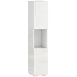 HOMCOM Dulap Multimedia Slim cu 5 Rafturi Reglabile, Alb | Aosom Romania