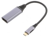 Adaptor USB C la HDMI 0,15m Negru/Gri, Gembird