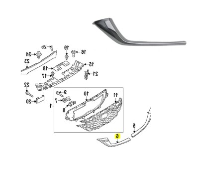 Ornament grila fata MAZDA CX-5, 02.2022-, partea dreapta, crom, foto