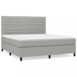 Cumpara ieftin Pat continental, gri deschis, 180x200 cm, material textil