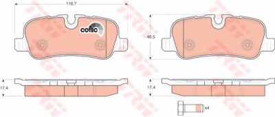 Set placute frana,frana disc LAND ROVER DISCOVERY IV (LA) (2009 - 2016) TRW GDB1632 foto