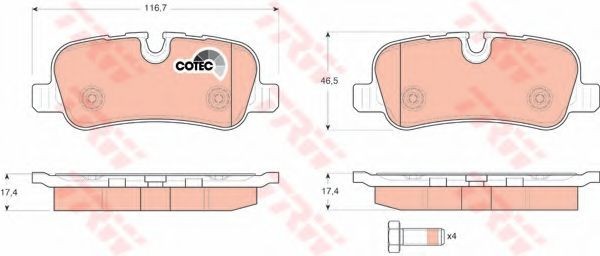 Set placute frana,frana disc LAND ROVER DISCOVERY IV (LA) (2009 - 2016) TRW GDB1632