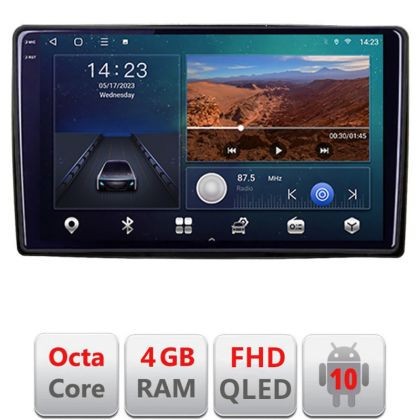 Navigatie universala 2din-2 Android Ecran QLED octa core 4+64 carplay android auto KIT-2din-2+EDT-E309V3 CarStore Technology