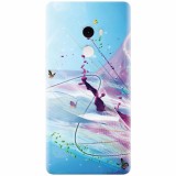 Husa silicon pentru Xiaomi Mi Mix 2, Artistic Paint Splash Purple Butterflies