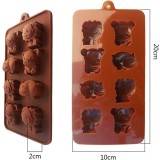 Forma din Silicon, Model Animale Salbatice pentru Ciocolata de Casa, Bomboane, Jeleuri sau Cuburi de Gheata, CBD CORAL BEST DEALS 21 cm 11 cm 1.5 cm M