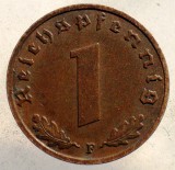 2.557 GERMANIA WWII 1 REICHSPFENNIG 1939 F, Europa, Bronz