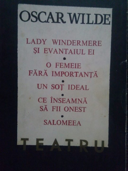 Oscar Wilde - Teatru (editia 1967)