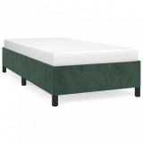 Cadru de pat, verde &icirc;nchis, 90x200 cm, catifea