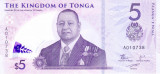 Bancnota Tonga 5 Pa&#039;anga (2023) - P51 UNC ( polimer )