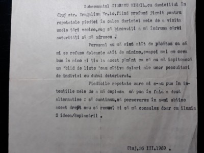 CLUJ - CLUJEAN PROFUND JIGNIT - DOCUMENT INEDIT - CLUJ 1969 foto