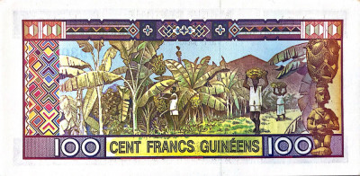 Guineea 100 francs 1985, UNC, clasor A1 foto
