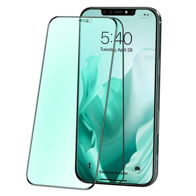 Joyroom Knight Series 2,5D Protecție Ochilor Ecran Complet Verde, Sticlă Temperată Cu Filtru Anti-lumină Albastră Pentru IPhone 12 Pro Max Negru (JR-P foto