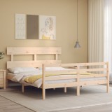 Cumpara ieftin Cadru de pat cu tăblie, 160x200 cm, lemn masiv