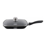 Tigaie Grill aluminiu + capac 28 x 4.5 cm , Dark Line, Cooking by Heinner