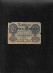 Rar! Germania 20 marci mark 1909! seria7715969 uzata foto