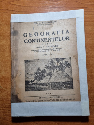 manual geografia continentelor - pentru clasa a 2-a secundara (clasa a 6-a)-1945 foto