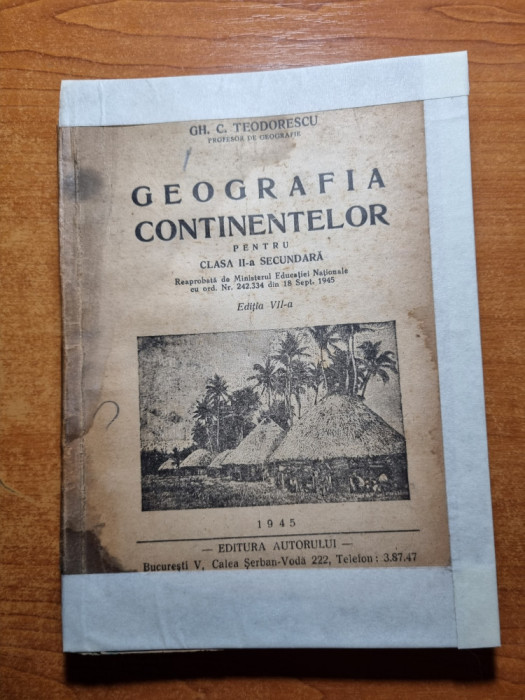 manual geografia continentelor - pentru clasa a 2-a secundara (clasa a 6-a)-1945