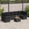 Gossi set canapea de gradina cu perne poliratan negru acacia