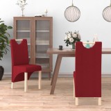 Cumpara ieftin Scaune de bucătărie, 2 buc., roșu vin, material textil
