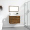 Gossi set mobilier de baie, 2 piese, stejar fumuriu, lemn prelucrat