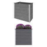 Strat Inaltat Gradina Gossi Gri 100x50x91cm WPC Rezistent Intemperii Jardiniera Flori Legume