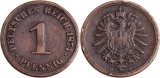 1874 - C - 1 pfennig - Wilhelm I - Imperiul German Monetaria : Frankfurt, Europa