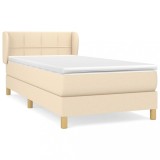 Cumpara ieftin Pat box spring cu saltea, crem, 90x200 cm, textil