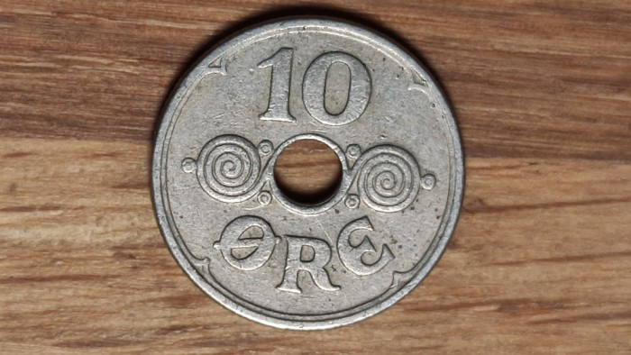 Danemarca - moneda de colectie - 10 ore 1937 semnatura N;GJ - raruta, superba !