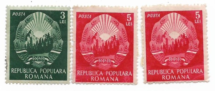 Uzuale - stema R.P.R., 1952 - valori neobliterate