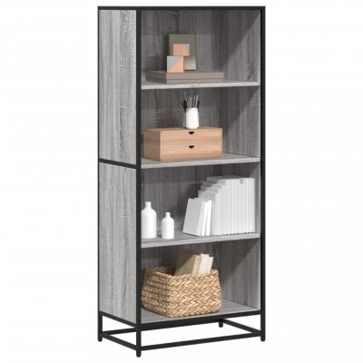 Gossi biblioteca, gri sonoma, 60x35x139 cm, lemn prelucrat foto