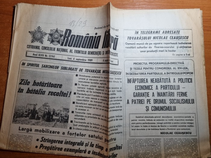 romania libera 4 septembrie 1989-art. dolhasca,arad,maramures,valcea