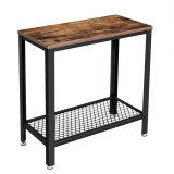 VASAGLE Masa de cafea laterala, cu 2 nivele, cadru din otel, 60x30x60cm, maro rustic Household NewTrend