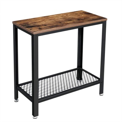 VASAGLE Masa de cafea laterala, cu 2 nivele, cadru din otel, 60x30x60cm, maro rustic Household NewTrend foto