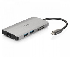 Hub USB DLINK DUB-M810, 8 porturi 3.0, gri