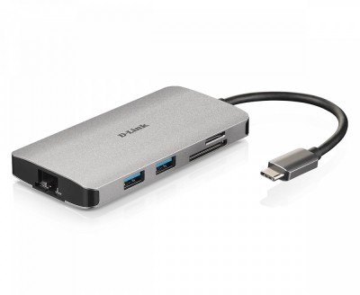 Hub USB DLINK DUB-M810, 8 porturi 3.0, gri foto